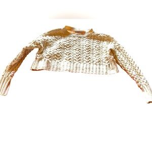 Arizona Jeans Cream Cable Knit Cropped long sleeve Sweater - size small